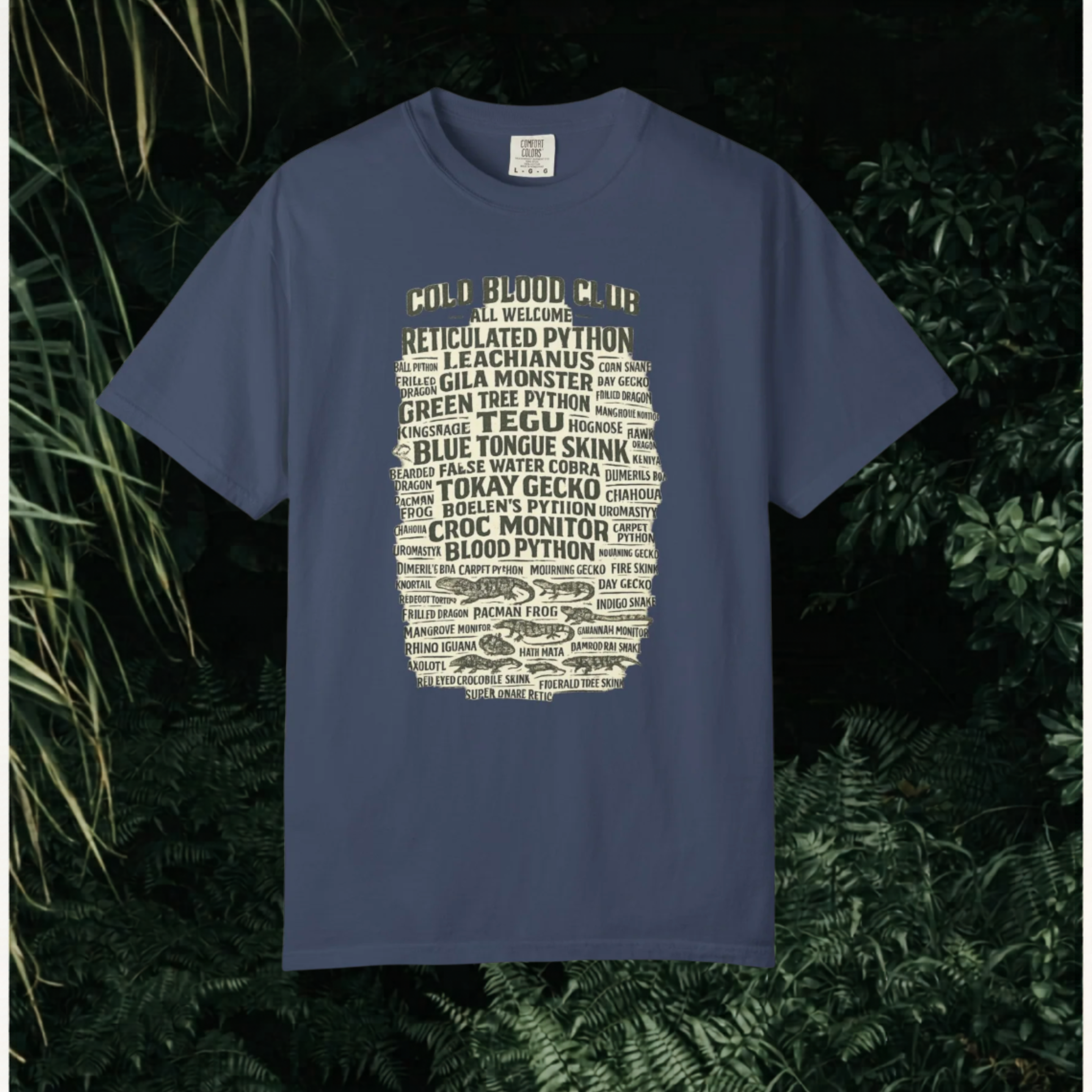 Reptile Species Word Cloud T-Shirt